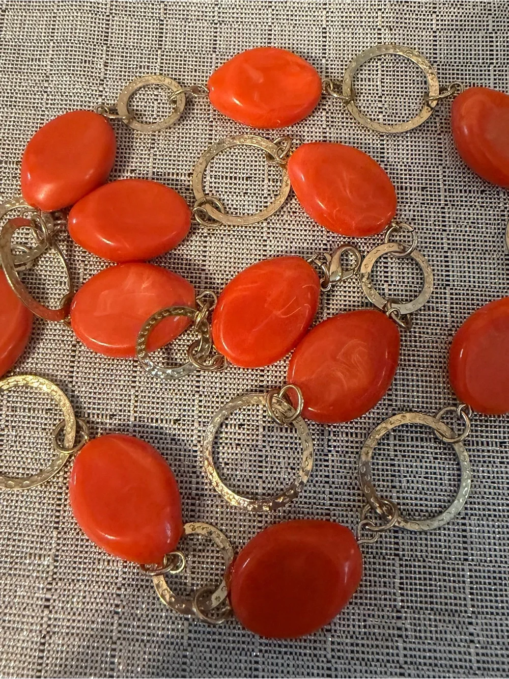 Orange Bead Link Necklace - Women Jewelry